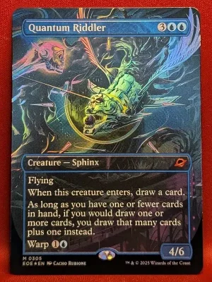 FOIL Quantum Riddler (Borderless) from Edge of Eternities Magic the Gathering Proxy