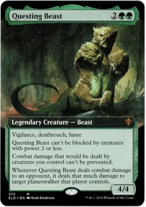 Questing Beast (Extended Art) from Throne of Eldraine Magic the Gathering Proxy