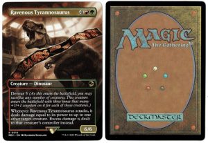 Ravenous Tyrannosaurus (Borderless) from Universes Beyond: Jurassic World Collection Magic the Gathering Proxy