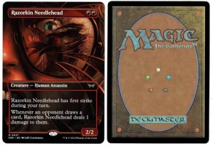 Razorkin Needlehead (Borderless) from Duskmourn: House of Horror Magic the Gathering Proxy