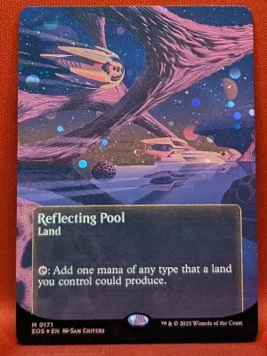 GALAXY FOIL Reflecting Pool (0171) (Borderless) from Edge of Eternities: Stellar Sights Magic the Gathering Proxy