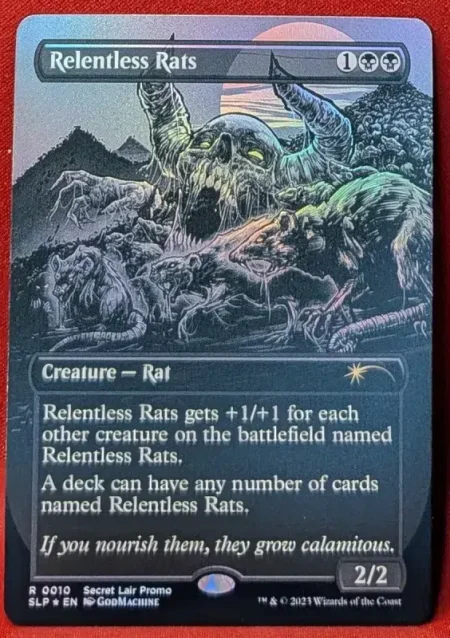 FOIL Relentless Rats (0010) from Secret Lair Promo Magic the Gathering Proxy