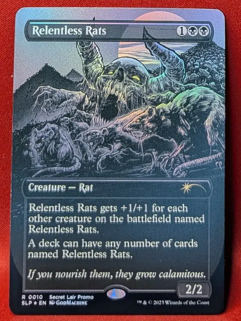 FOIL Relentless Rats (0010) from Secret Lair Promo Magic the Gathering Proxy