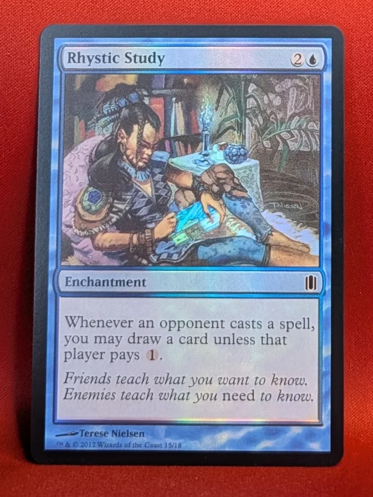 FOIL Rhystic Study from Commander’s Arsenal Magic the Gathering Proxy