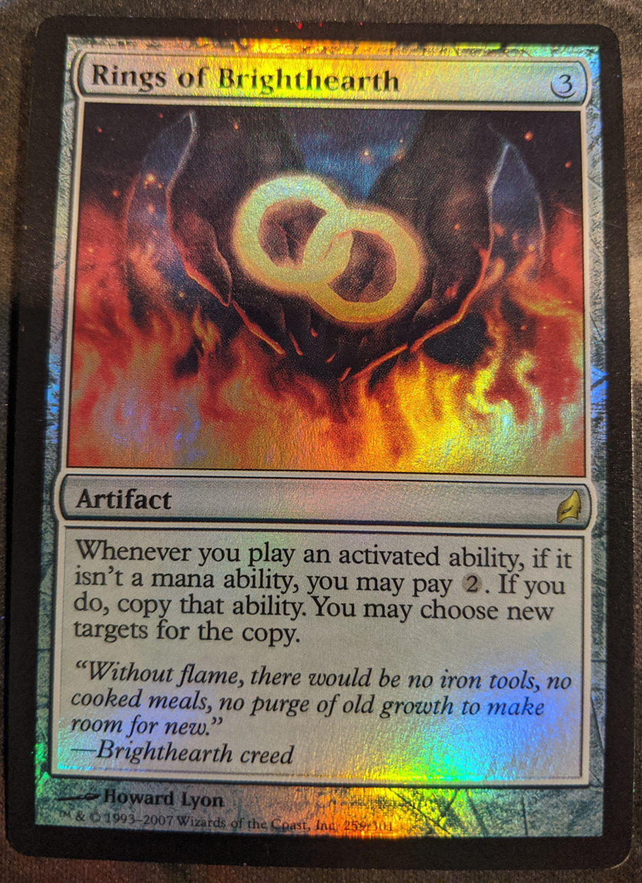 FOIL Rings of Brighthearth from Lorwyn Magic the Gathering MTG Proxy Card
