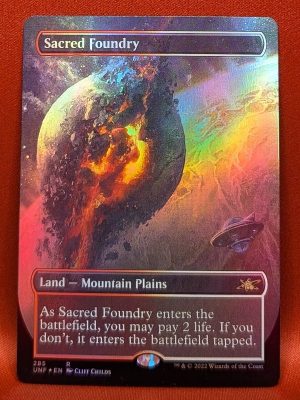 FOIL Sacred Foundry (Borderless) from Unfinity Magic the Gathering Proxy
