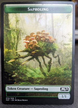 FOIL TOKEN Dog//Saproling Double-sided  from Core Set 2021 Proxy
