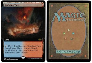 Scalding Tarn (Extended Art) from Modern Horizons 2 Magic the Gathering Proxy