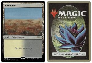 Scrubland from 30th Anniversary Edition Magic the Gathering Proxy