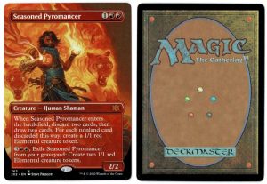 Seasoned Pyromancer (Borderless) from Double Masters 2022 Magic the Gathering Proxy