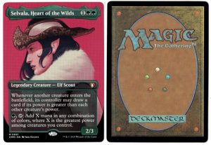 Selvala, Heart of the Wilds (Borderless) from Commander Masters Magic the Gathering Proxy