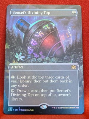 FOIL Sensei's Divining Top (Borderless) from Double Masters Magic the Gathering Proxy