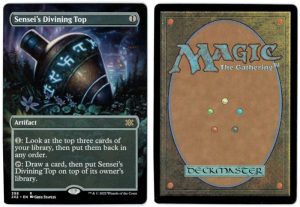 Sensei's Divining Top (Borderless) from Double Masters 2022 Magic the Gathering Proxy