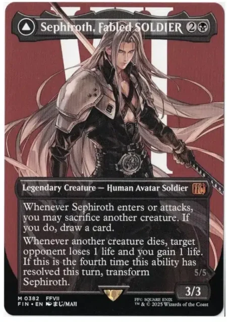 Sephiroth Fabled Soldier Bord 382 Magic the Gathering Proxy