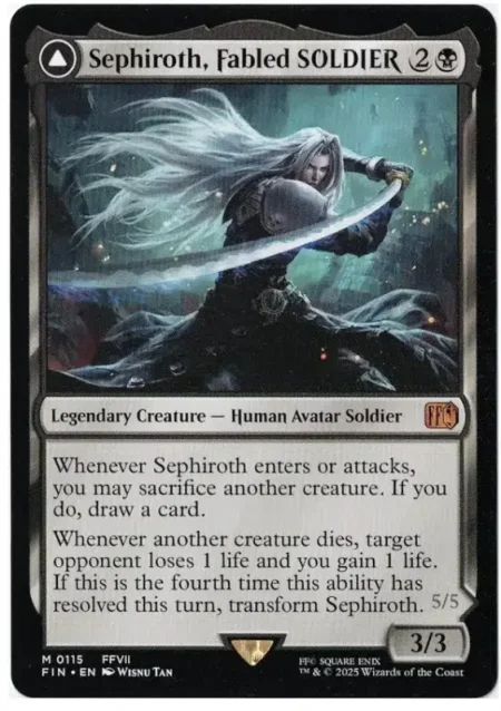 Sephiroth Fabled Soldier Reg Magic the Gathering Proxy