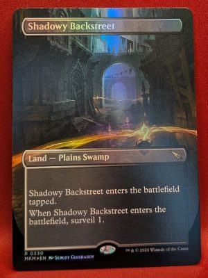 FOIL Shadowy Backstreet (Borderless) from Murders at Karlov Manor Magic the Gathering Proxy