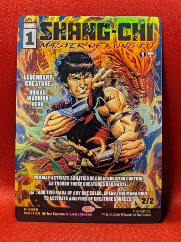 FOIL Shang-Chi, Master of Kung Fu (Borderless) from Marvel Super Heroes Magic the Gathering Proxy