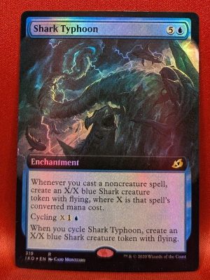 FOIL Shark Typhoon (Extended Art) from Ikoria: Lair of Behemoths Magic the Gathering Proxy