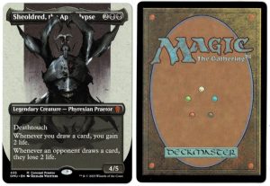 Sheoldred, the Apocalypse (Concept Praetor) from Phyrexia: All Will Be One Magic the Gathering Proxy