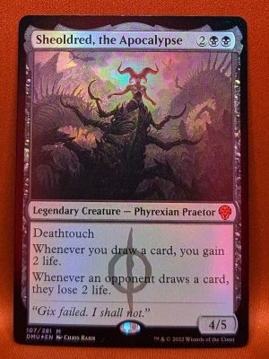 FOIL Sheoldred, the Apocalypse from Dominaria United Magic the Gathering Proxy