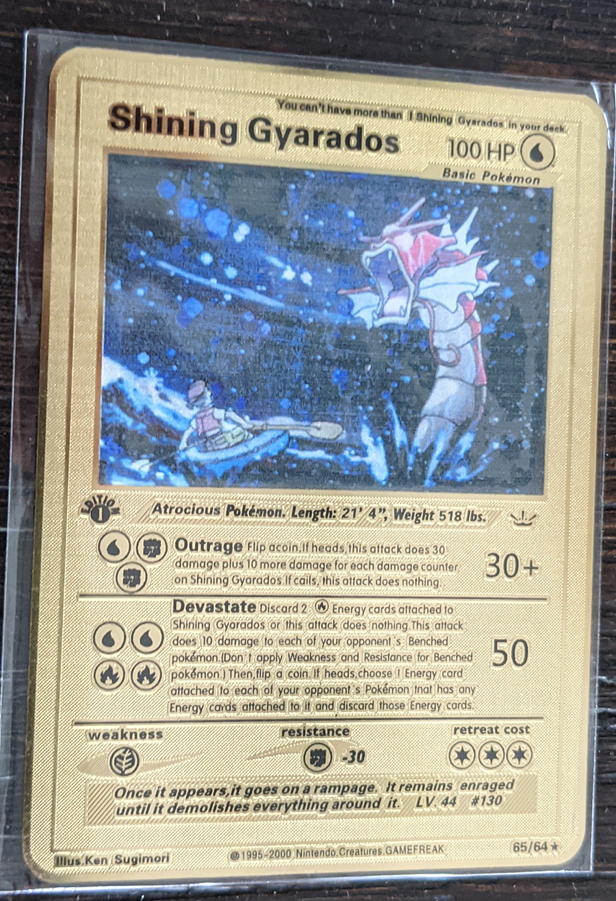 GOLD Mewtwo GX metal collector's Replica