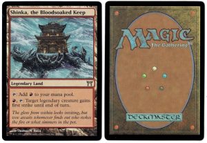 Shinka, the Bloodsoaked Keep from Champions of Kamigawa Magic the Gathering Proxy