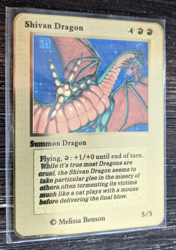 GOLD Shivan Dragon metal collector's Replica