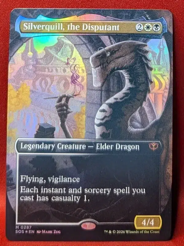 FOIL Silverquill, the Disputant (Borderless) from Secrets of Strixhaven Magic the Gathering Proxy
