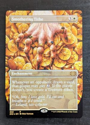 FOIL Smothering Tithe (Borderless) from Double Masters 2022 Proxy