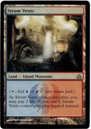 GALAXY FOIL Steam Vents (Borderless) from Unfinity Magic the Gathering Proxy