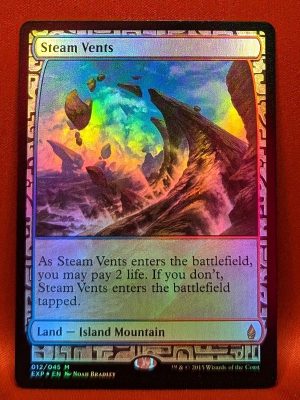 FOIL Steam Vents from Zendikar Expedition Magic the Gathering Proxy