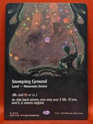 GALAXY FOIL Stomping Ground (Borderless) from Edge of Eternities Magic the Gathering Proxy