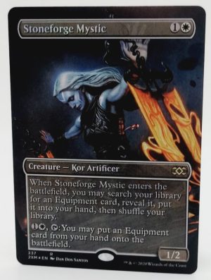 FOIL Stoneforge Mystic (Borderless) Box Topper from Double Masters Proxy