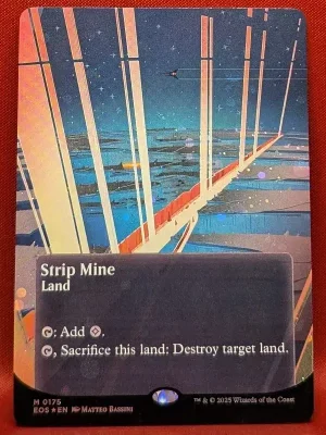 GALAXY FOIL Strip Mine (0175) (Borderless) from Edge of Eternities: Stellar Sights Magic the Gathering Proxy