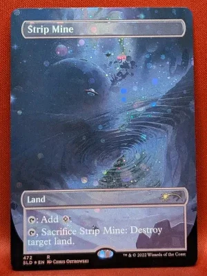 GALAXY FOIL Strip Mine (Borderless) from Secret Lair Drop Series Magic the Gathering Proxy
