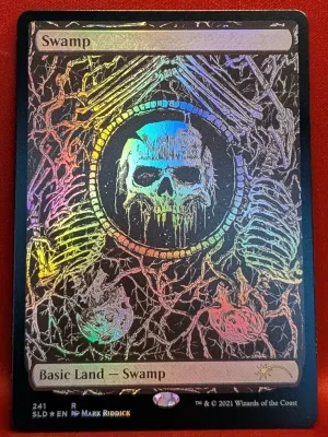 FOIL Swamp (Crushing Brutality) from Secret Lair Drop Series Magic the Gathering Proxy