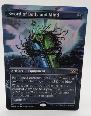 FOIL Sword of Body and Mind (Borderless) Box Topper from Double Masters Proxy