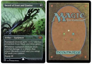 Sword of Feast and Famine (Borderless) from Double Masters Magic the Gathering Proxy