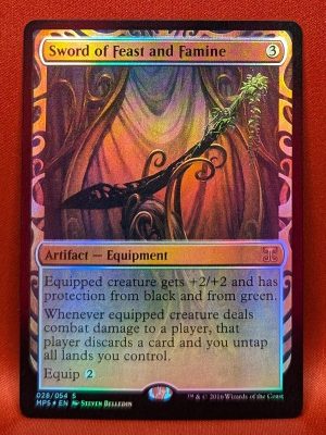 FOIL Sword of Feast and Famine from Kaladesh Invention Magic the Gathering Proxy