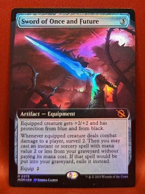 FOIL Sword of Once and Future (Extended Art) from March of the Machine Magic the Gathering Proxy