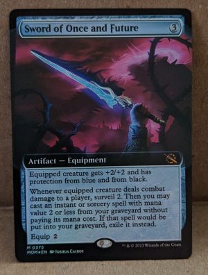 FOIL Sword of Once and Future (Extended Art) from March of the Machine Proxy