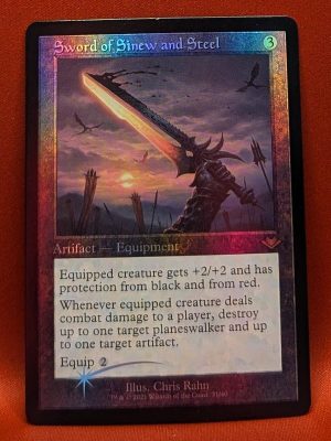 FOIL Sword of Sinew and Steel (Retro Frame) from Modern Horizons Magic the Gathering Proxy