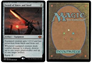 Sword of Sinew and Steel from Modern Horizons Magic the Gathering Proxy