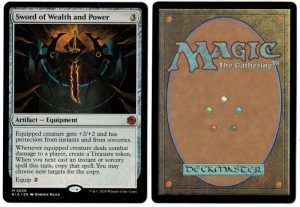 Sword of Wealth and Power from Outlaws of Thunder Junction: The Big Score Magic the Gathering Proxy