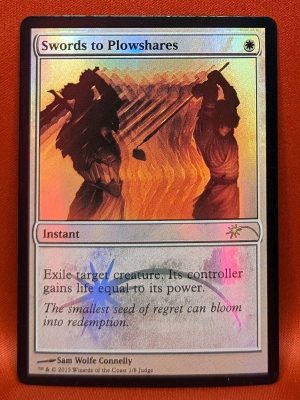 FOIL Swords to Plowshares from Judge Promo Magic the Gathering Proxy