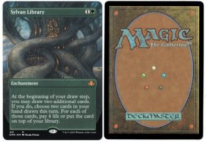 Sylvan Library (Borderless) from Dominaria Remastered Magic the Gathering Proxy