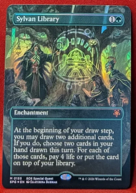 FOIL Sylvan Library (Borderless) from Special Guests Magic the Gathering Proxy