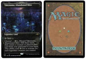 Takenuma, Abandoned Mire (Borderless) from Kamigawa: Neon Dynasty Magic the Gathering Proxy