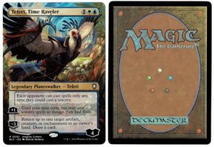 Teferi, Time Raveler (Borderless) from Commander: Bloomburrow Magic the Gathering Proxy