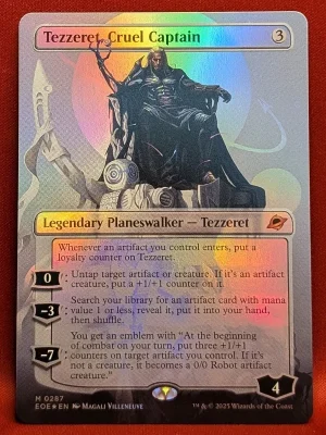 FOIL Tezzeret, Cruel Captain (Borderless) from Edge of Eternities Magic the Gathering Proxy